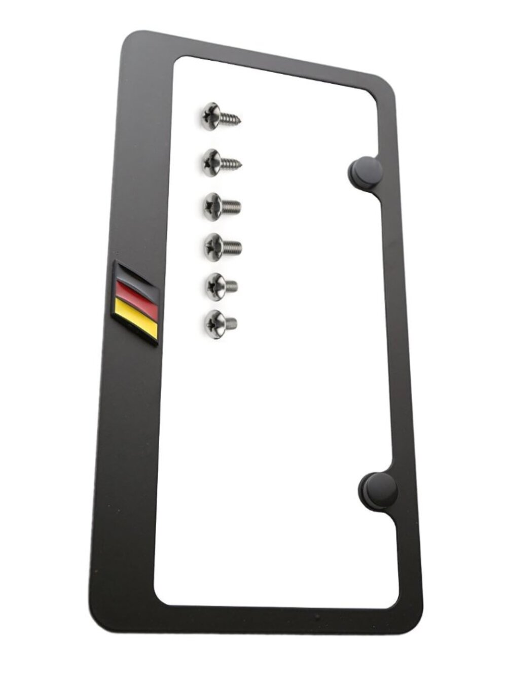 Germany 3D Metal Black License Plate Frame - German Flag
